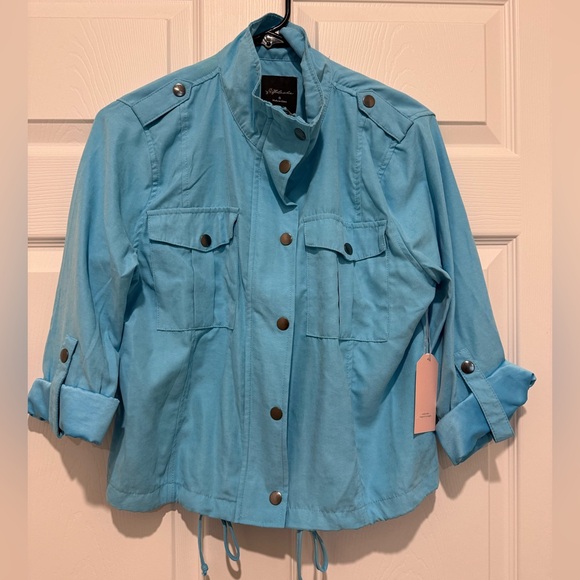 Aqua Front Drawstring Jacket - Picture 3 of 13